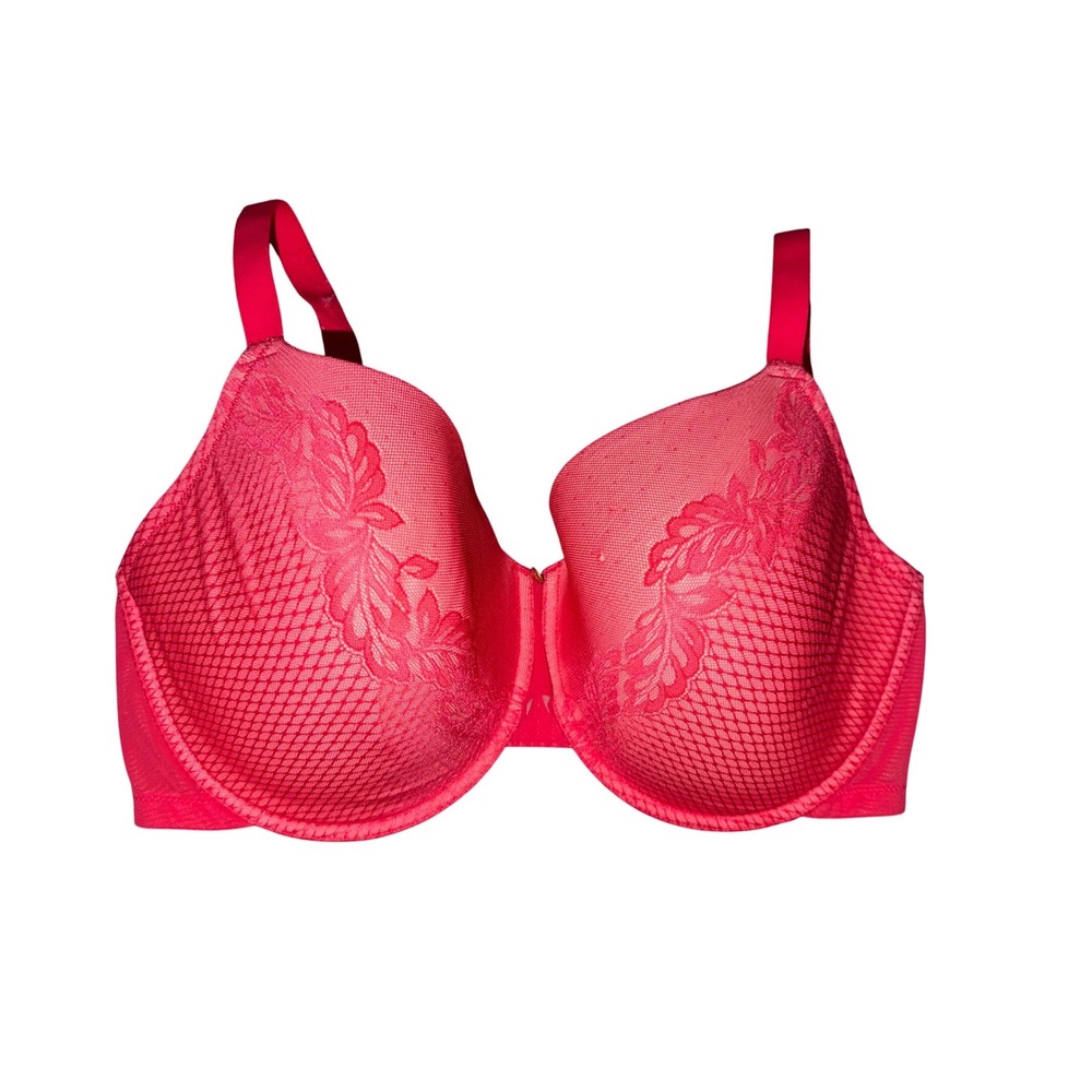Natori Pink‎ Floral Embroidered Mesh Full Coverage Underwire Bra 36G X4